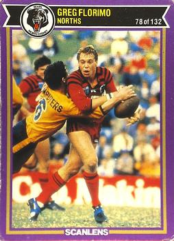 1987 Scanlens Rugby League #78 Greg Florimo Front